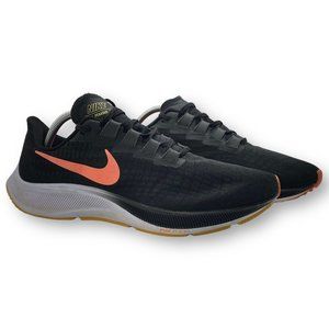 Nike Air Zoom Pegasus 37 Black Bright Mango Men Size 10.5 US Running Shoe